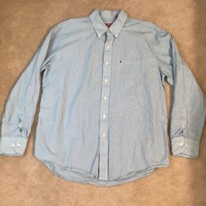Izod light blue striped long sleeve button down